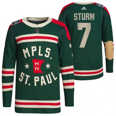 Minnesota Wild #7 Nico Sturm Men's Adidas 2022 Winter Classic Authentic NHL Jersey Men's